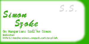 simon szoke business card